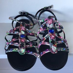Steve Madden Bedazzled Multi Rhinestone Sandals